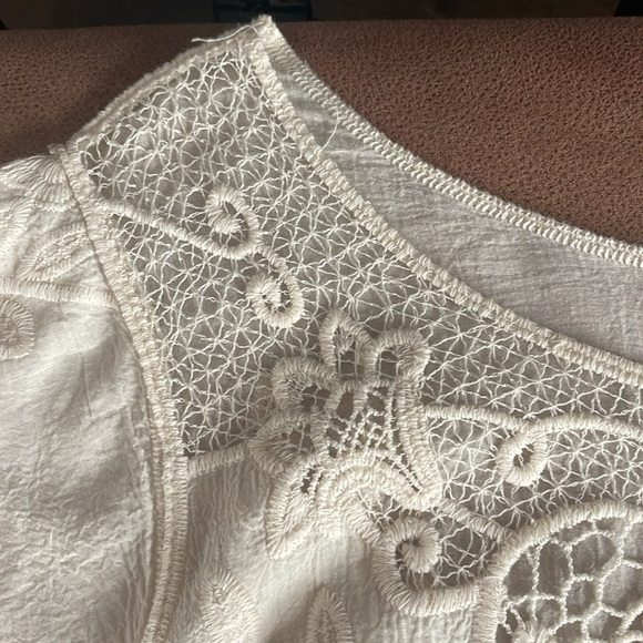 Beautiful Vintage Embroidered 100% Cotton Top unbranded L - Picture 2 of 11
